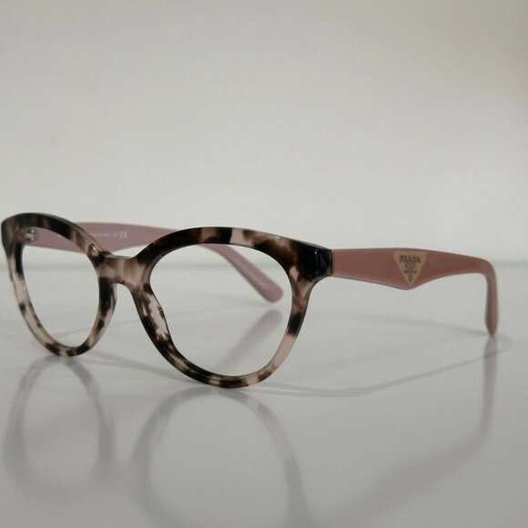 Prada VPR 11R ROJ-1O1 Cat Eye Eyeglasses Havana Brown Pink 52mm Frame Only New - Picture 1 of 4